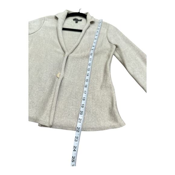 Eileen Fisher Womens Petite P Merino Wool Cardigan Sweater Beige Button Front - Picture 4 of 10
